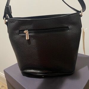 Black leather bag Rylko brand made in Poland